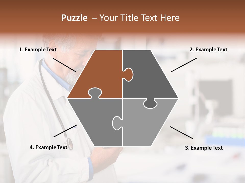 A Man In A White Lab Coat Holding A Clipboard PowerPoint Template