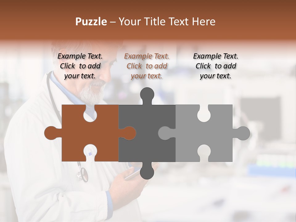 A Man In A White Lab Coat Holding A Clipboard PowerPoint Template