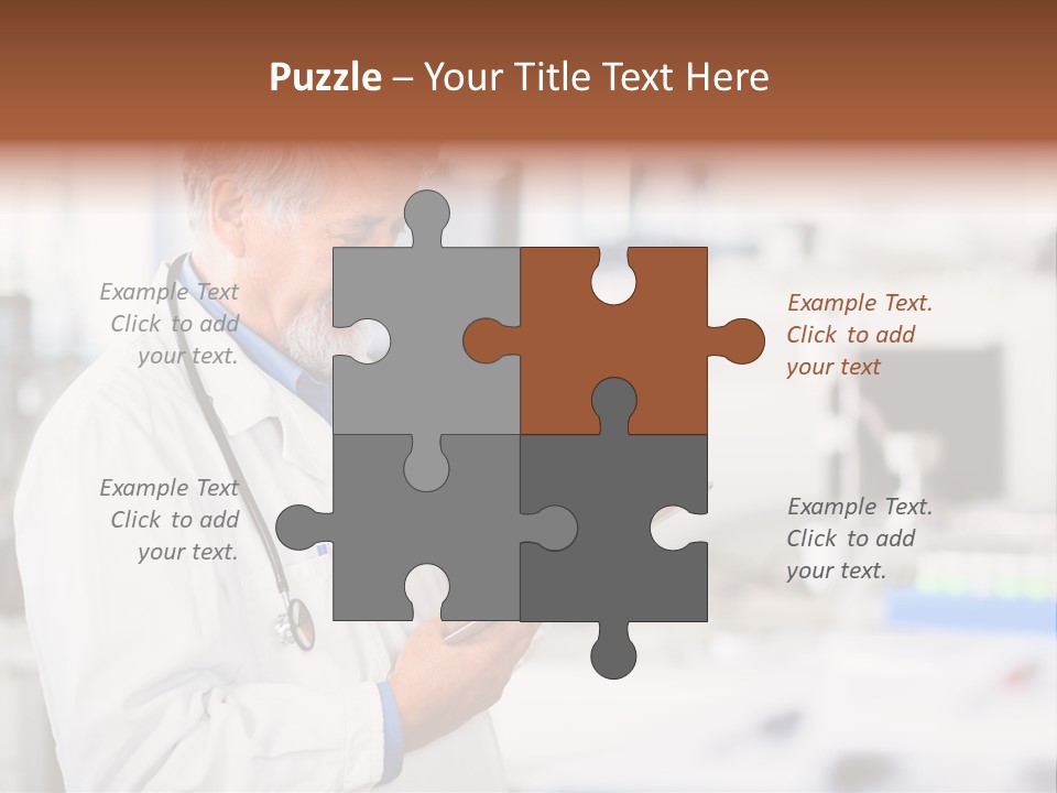 A Man In A White Lab Coat Holding A Clipboard PowerPoint Template