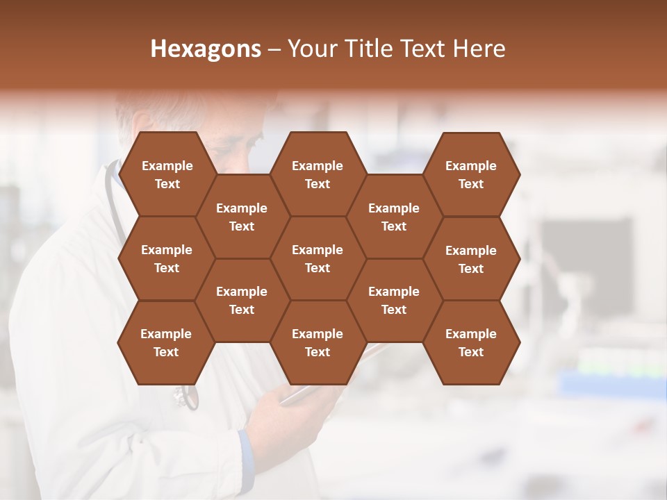 A Man In A White Lab Coat Holding A Clipboard PowerPoint Template