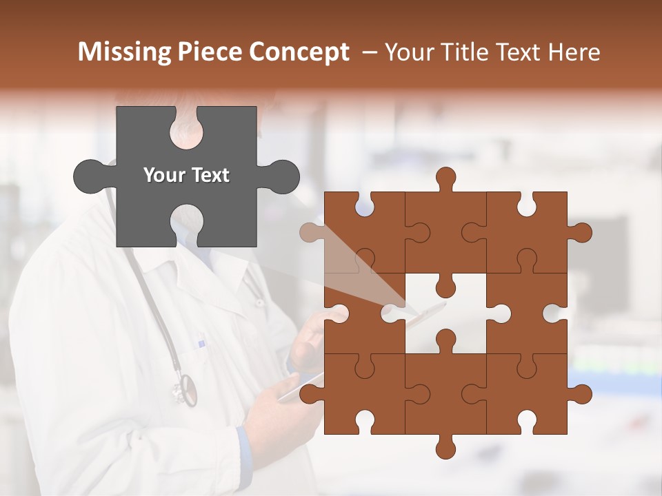 A Man In A White Lab Coat Holding A Clipboard PowerPoint Template