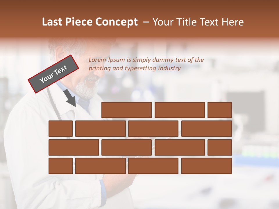 A Man In A White Lab Coat Holding A Clipboard PowerPoint Template