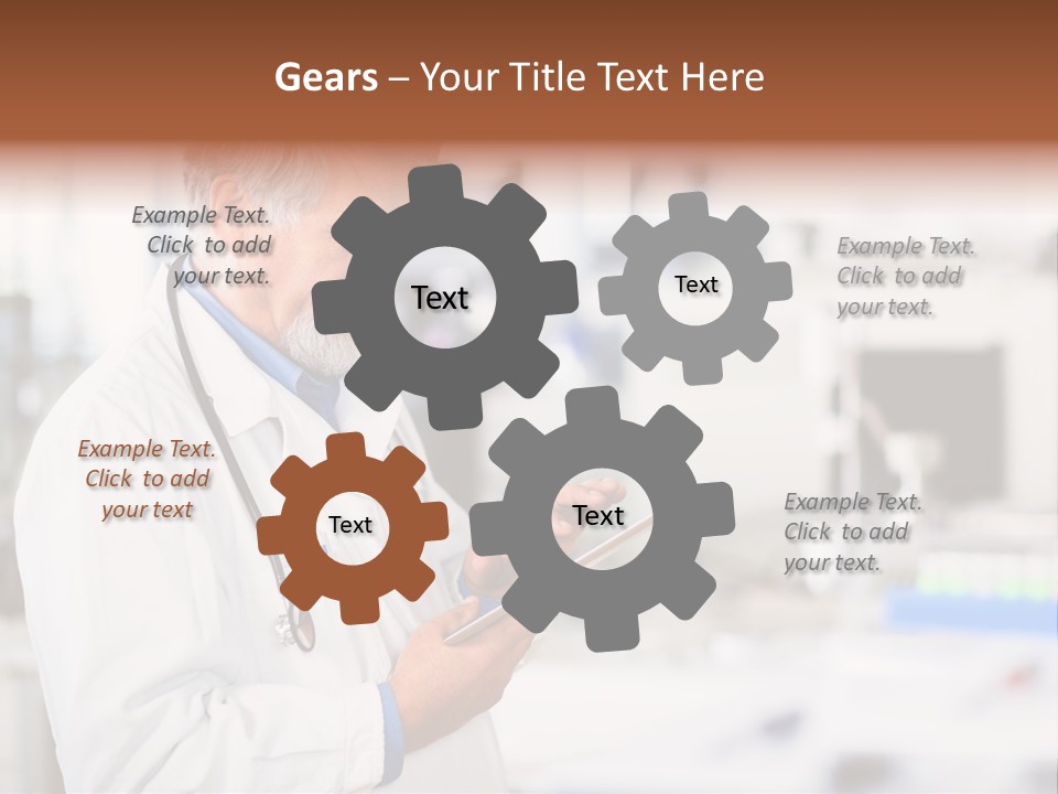 A Man In A White Lab Coat Holding A Clipboard PowerPoint Template