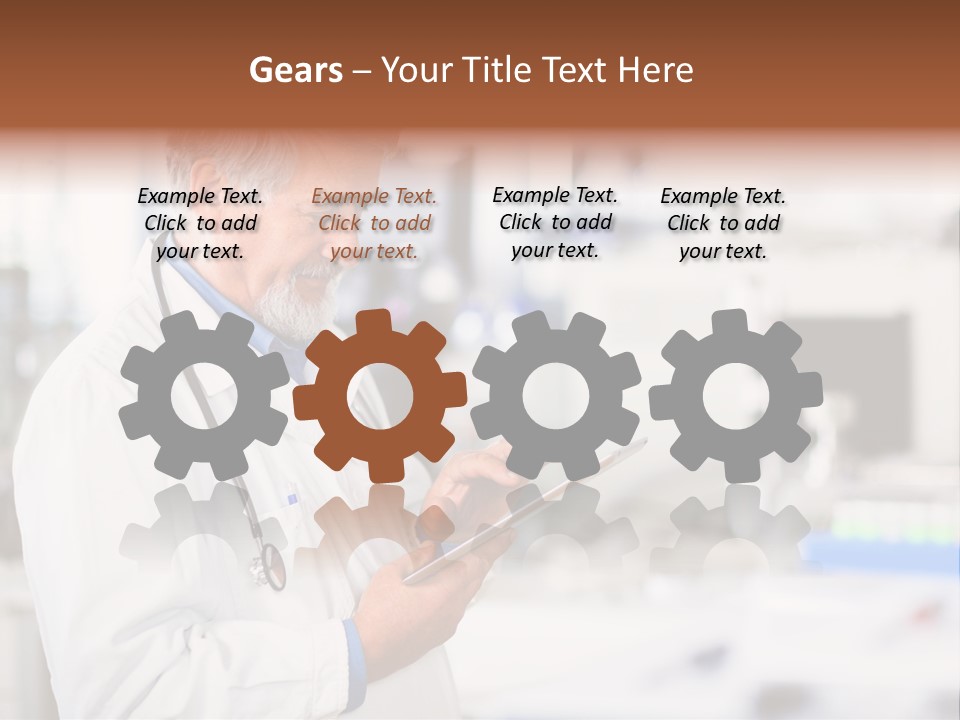 A Man In A White Lab Coat Holding A Clipboard PowerPoint Template