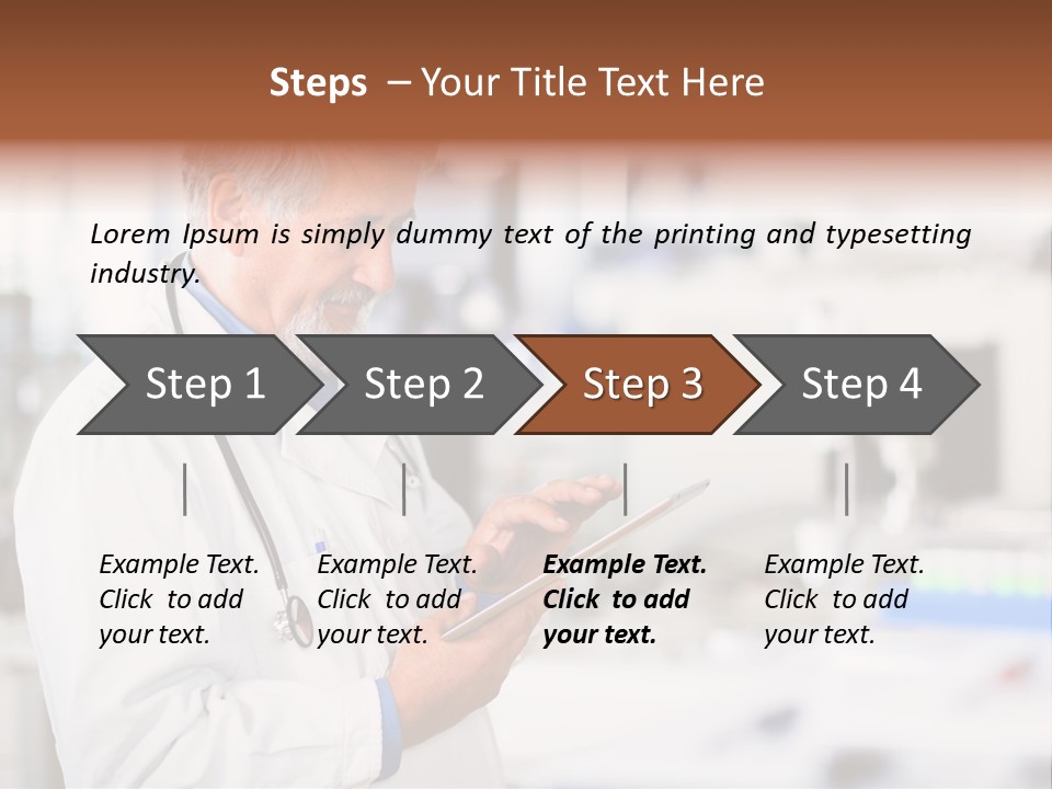 A Man In A White Lab Coat Holding A Clipboard PowerPoint Template