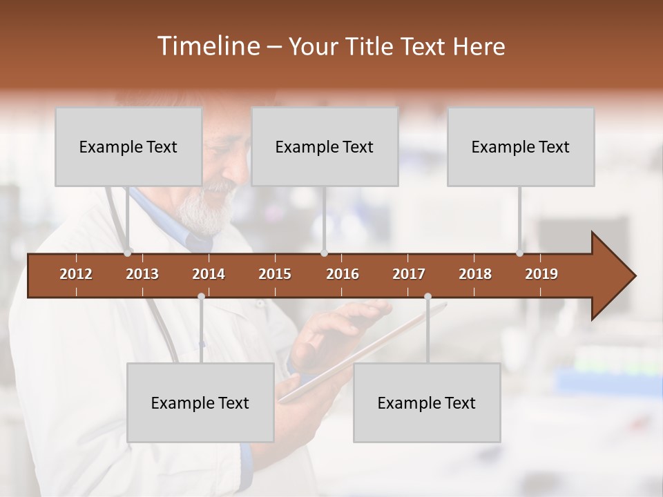 A Man In A White Lab Coat Holding A Clipboard PowerPoint Template