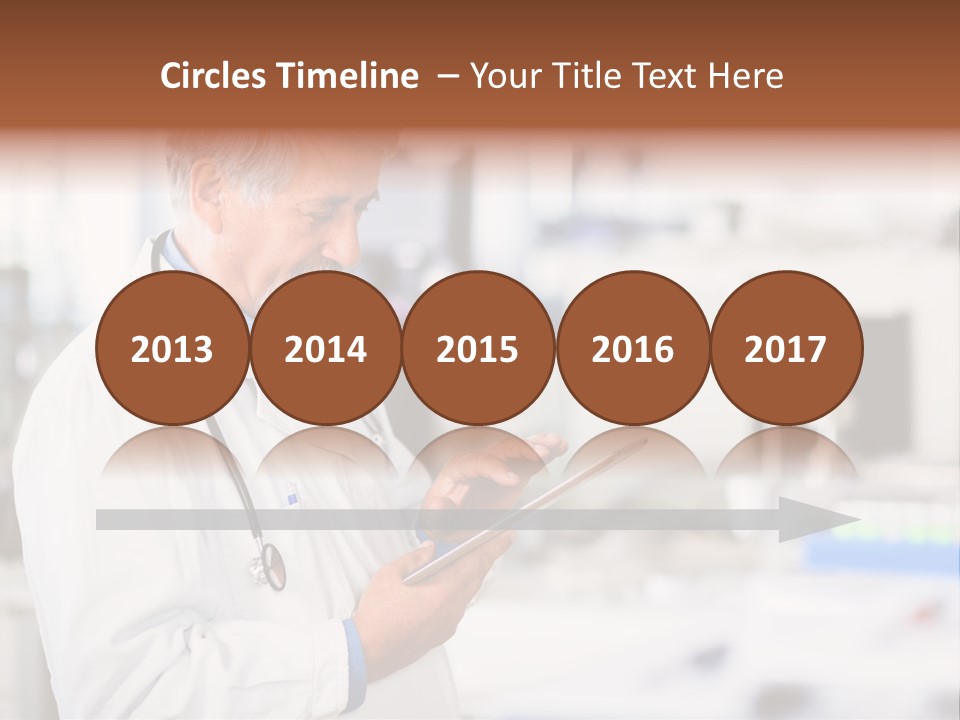 A Man In A White Lab Coat Holding A Clipboard PowerPoint Template