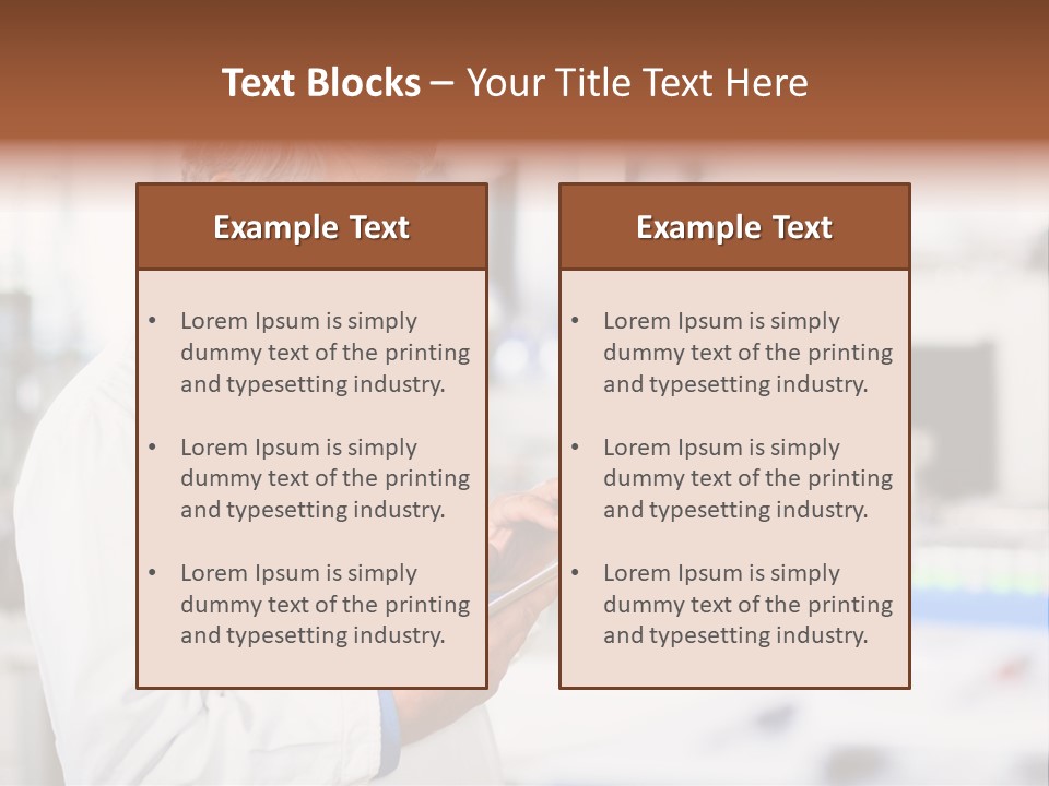 A Man In A White Lab Coat Holding A Clipboard PowerPoint Template