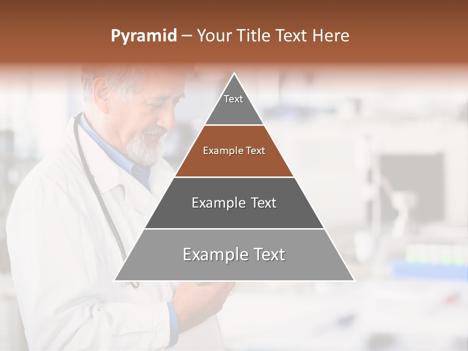 A Man In A White Lab Coat Holding A Clipboard PowerPoint Template