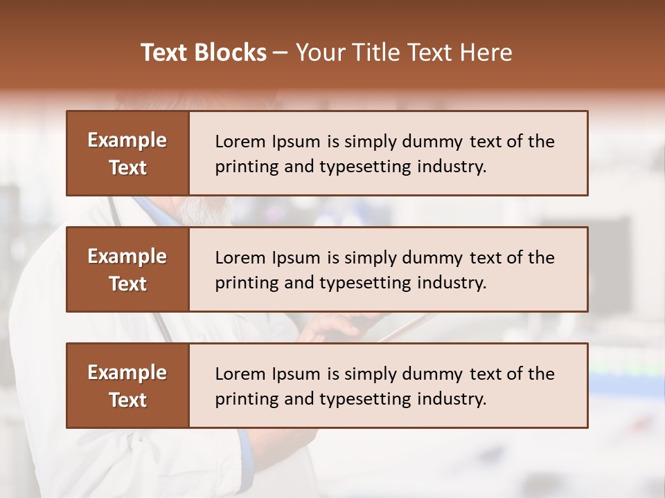 A Man In A White Lab Coat Holding A Clipboard PowerPoint Template