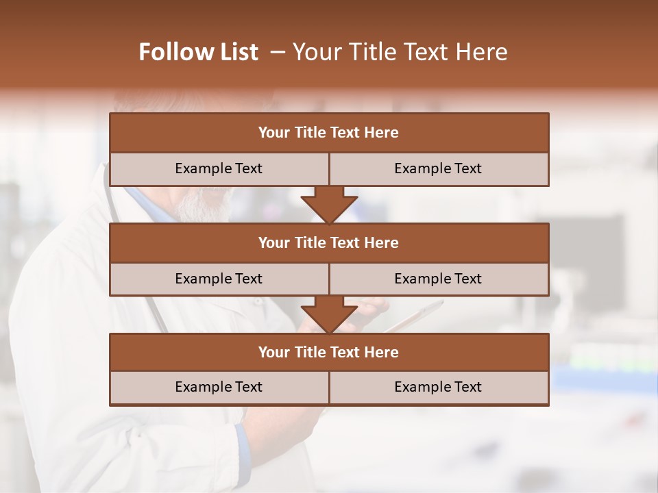 A Man In A White Lab Coat Holding A Clipboard PowerPoint Template
