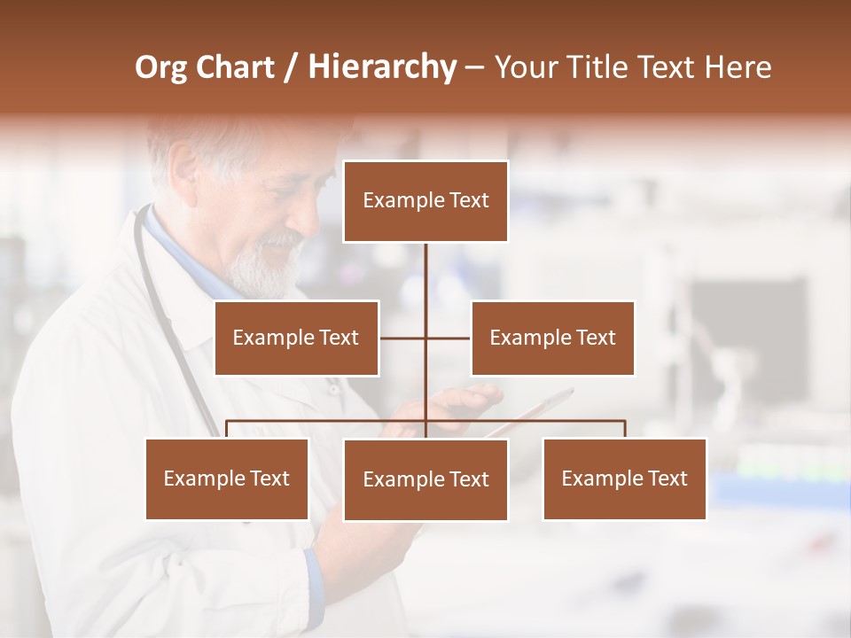 A Man In A White Lab Coat Holding A Clipboard PowerPoint Template