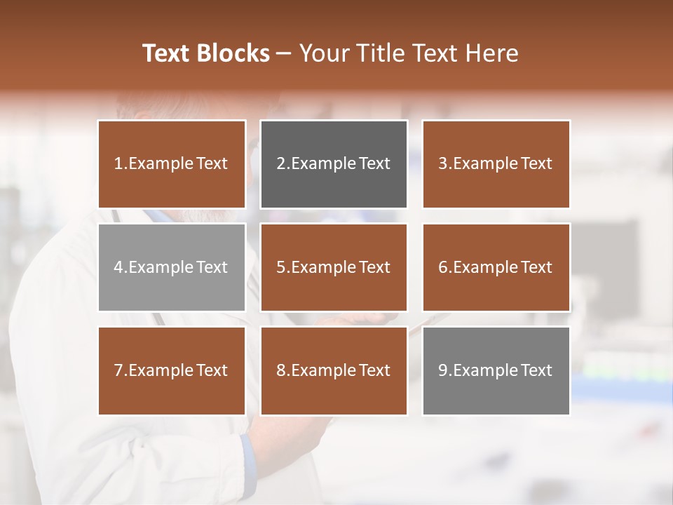 A Man In A White Lab Coat Holding A Clipboard PowerPoint Template