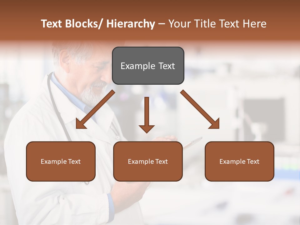 A Man In A White Lab Coat Holding A Clipboard PowerPoint Template