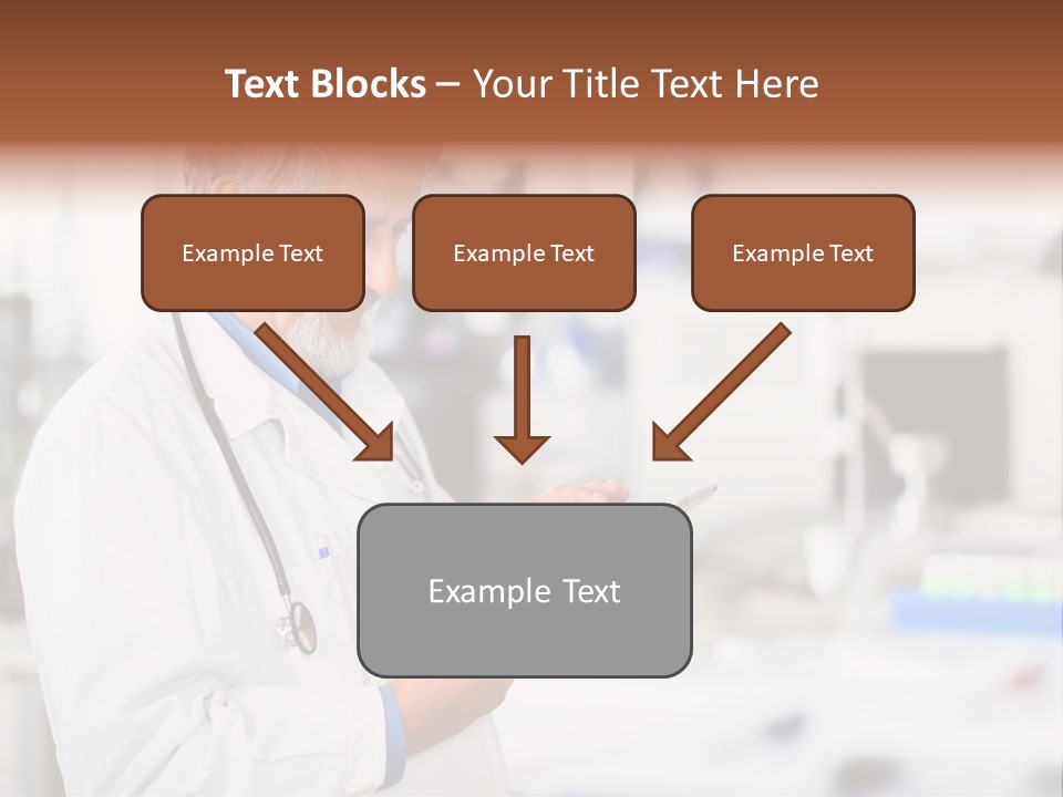 A Man In A White Lab Coat Holding A Clipboard PowerPoint Template