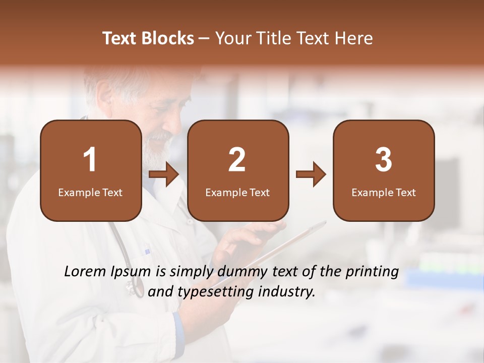 A Man In A White Lab Coat Holding A Clipboard PowerPoint Template