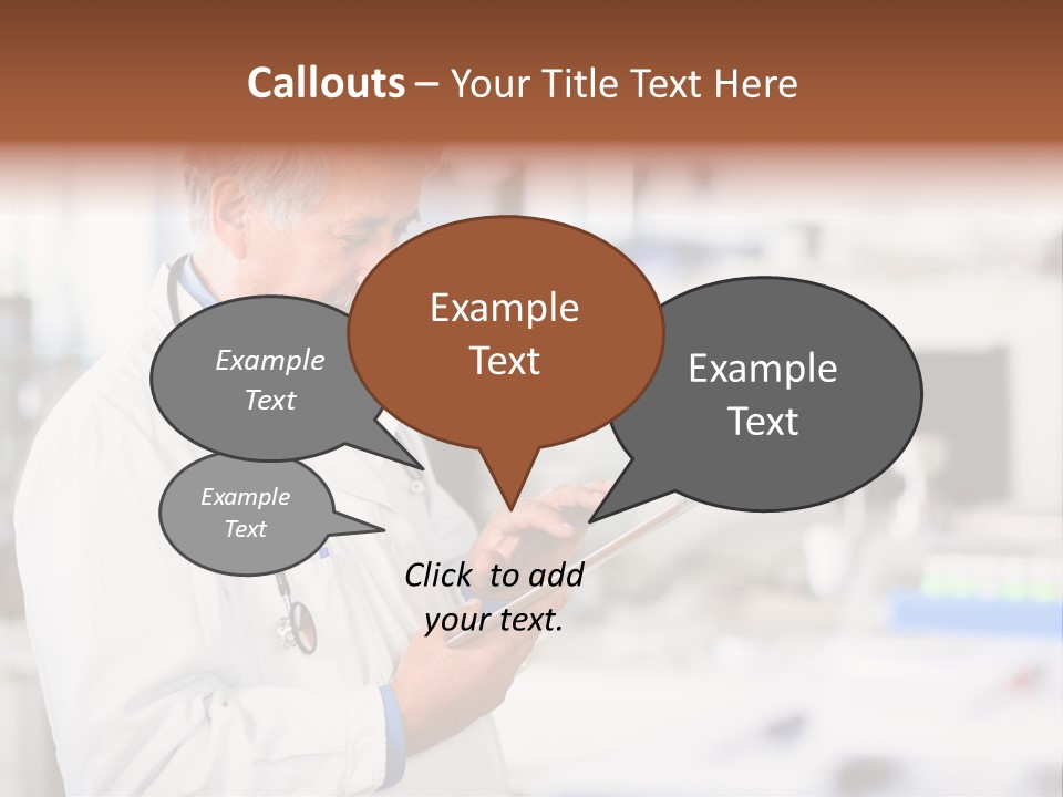 A Man In A White Lab Coat Holding A Clipboard PowerPoint Template