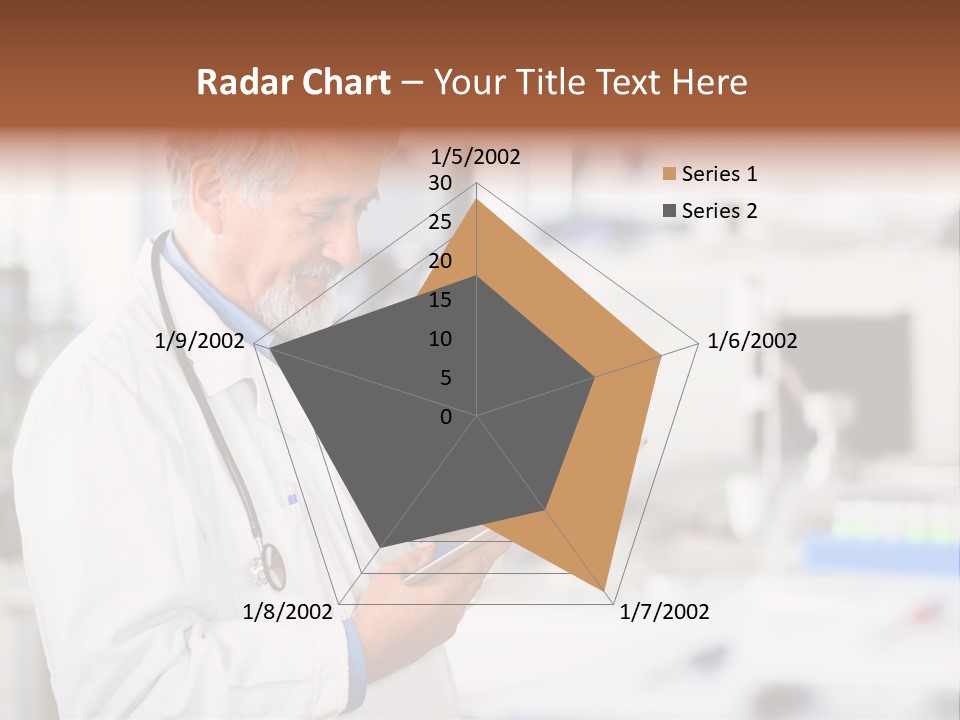 A Man In A White Lab Coat Holding A Clipboard PowerPoint Template