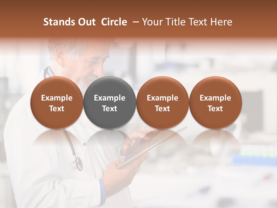 A Man In A White Lab Coat Holding A Clipboard PowerPoint Template