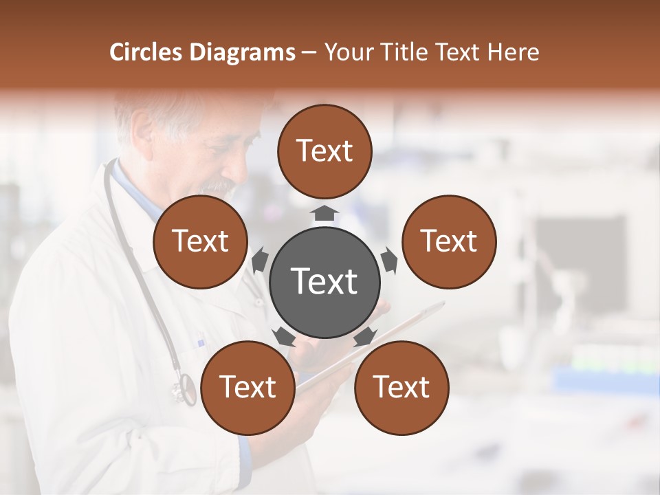 A Man In A White Lab Coat Holding A Clipboard PowerPoint Template