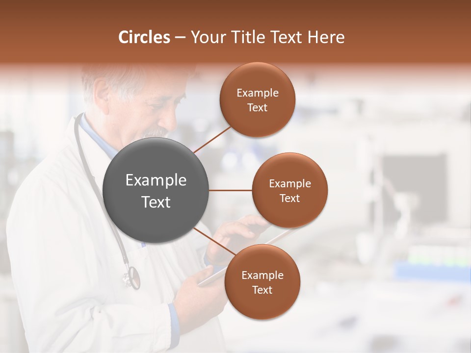 A Man In A White Lab Coat Holding A Clipboard PowerPoint Template
