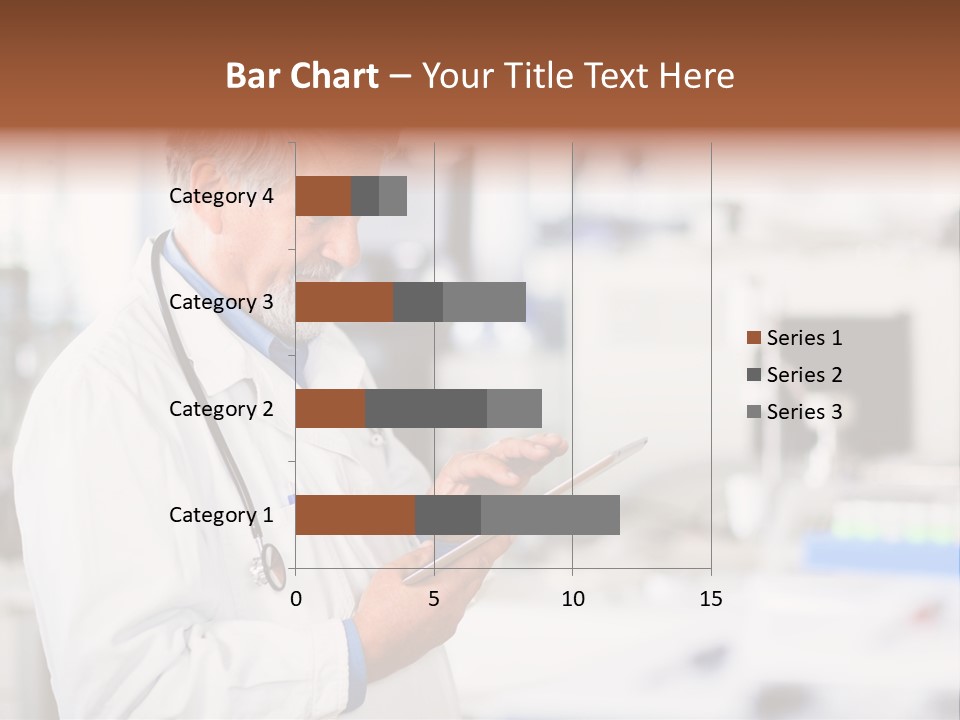 A Man In A White Lab Coat Holding A Clipboard PowerPoint Template