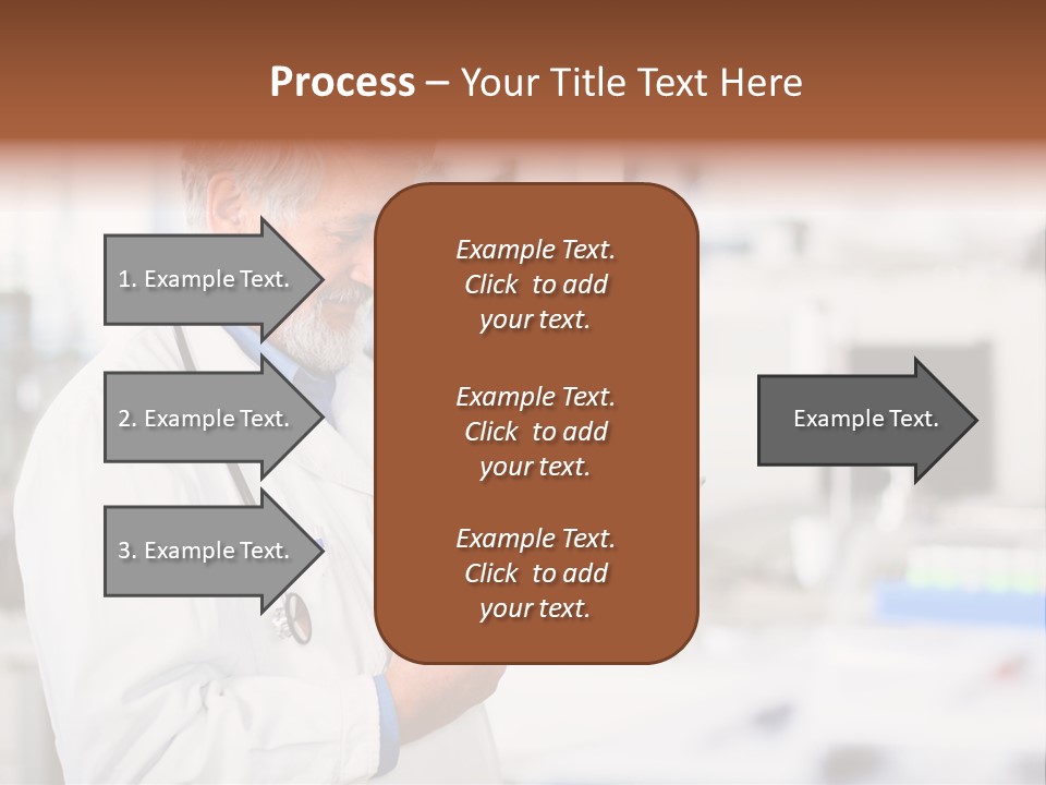 A Man In A White Lab Coat Holding A Clipboard PowerPoint Template