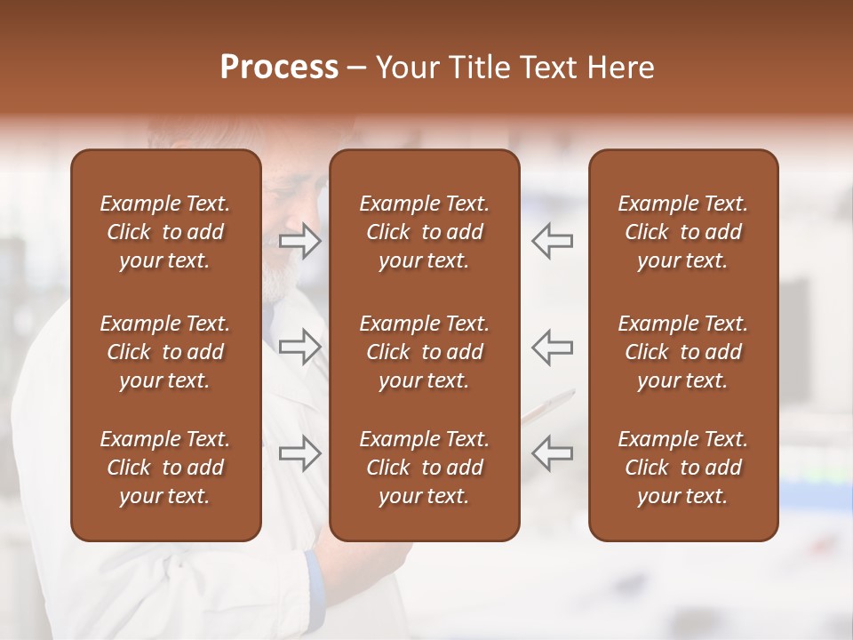 A Man In A White Lab Coat Holding A Clipboard PowerPoint Template