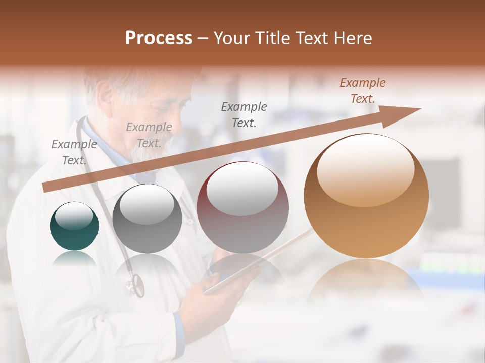 A Man In A White Lab Coat Holding A Clipboard PowerPoint Template