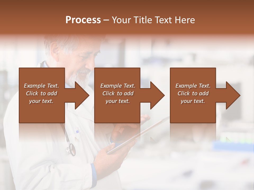 A Man In A White Lab Coat Holding A Clipboard PowerPoint Template