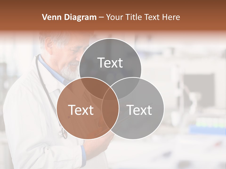 A Man In A White Lab Coat Holding A Clipboard PowerPoint Template