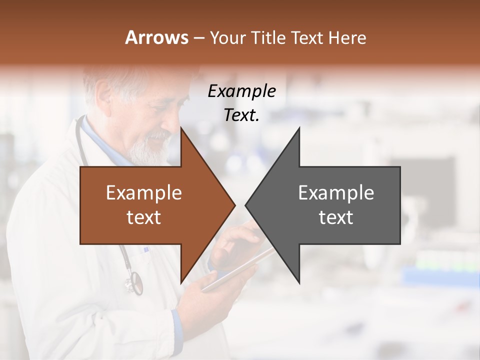 A Man In A White Lab Coat Holding A Clipboard PowerPoint Template