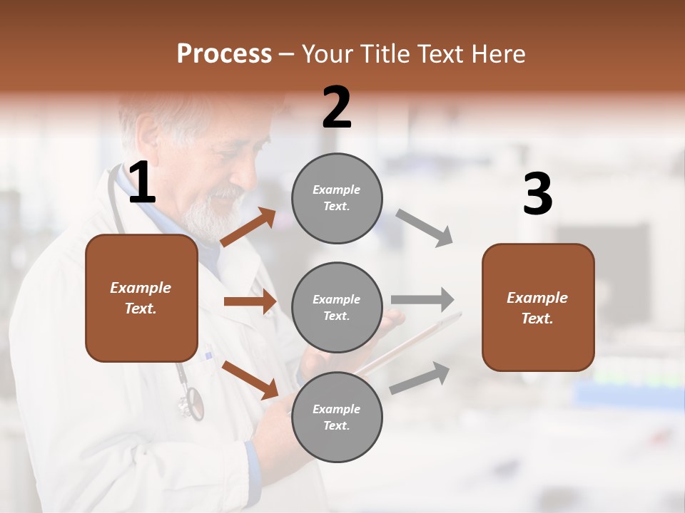 A Man In A White Lab Coat Holding A Clipboard PowerPoint Template