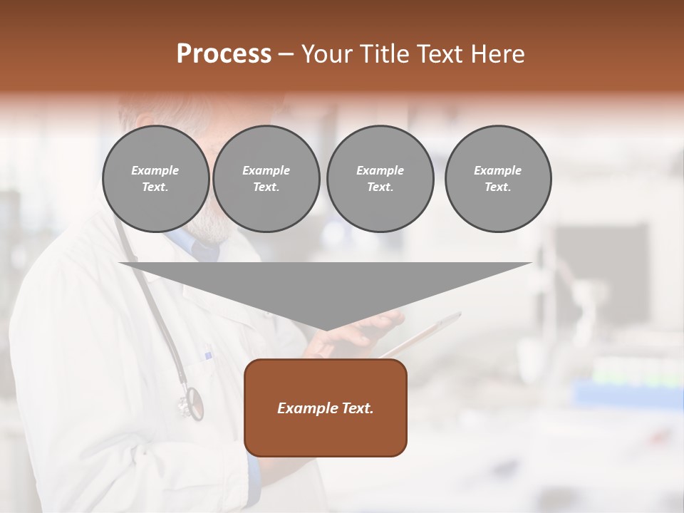 A Man In A White Lab Coat Holding A Clipboard PowerPoint Template