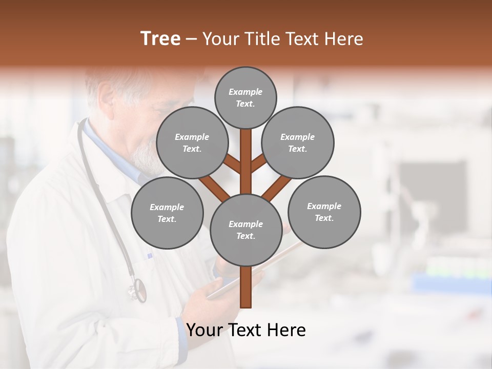 A Man In A White Lab Coat Holding A Clipboard PowerPoint Template
