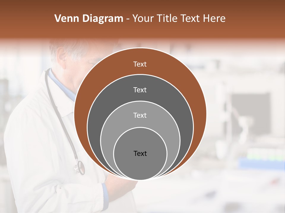 A Man In A White Lab Coat Holding A Clipboard PowerPoint Template