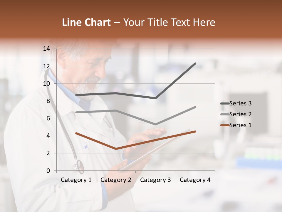 A Man In A White Lab Coat Holding A Clipboard PowerPoint Template