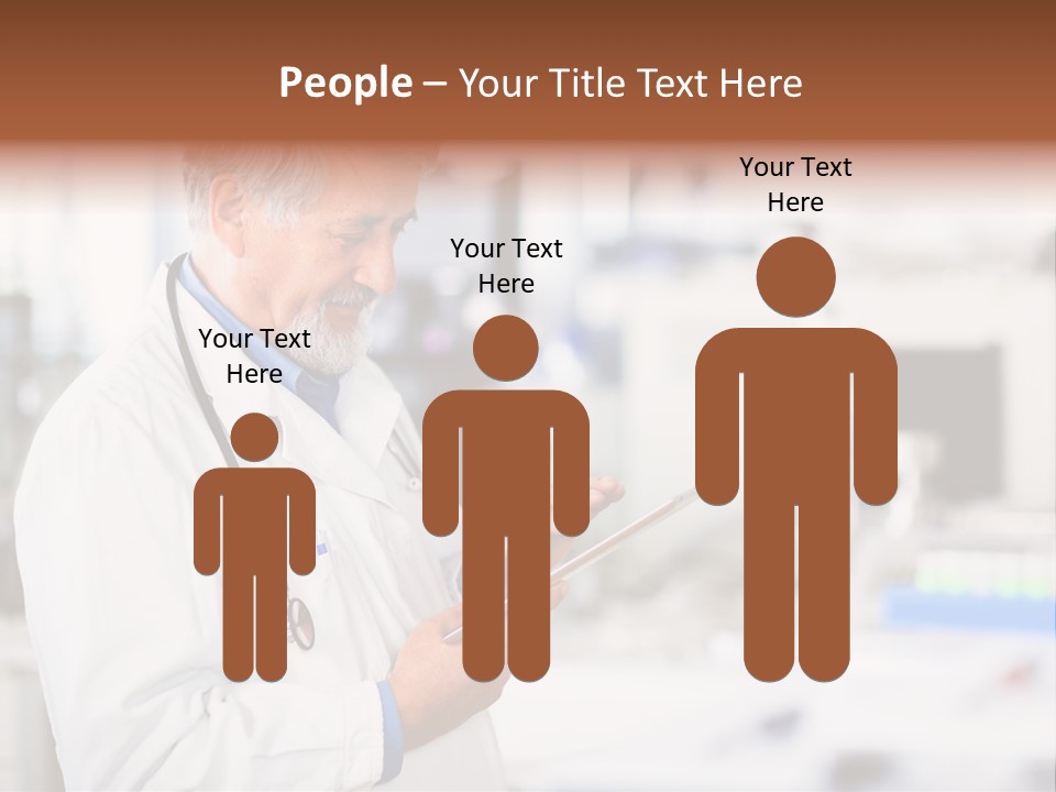 A Man In A White Lab Coat Holding A Clipboard PowerPoint Template