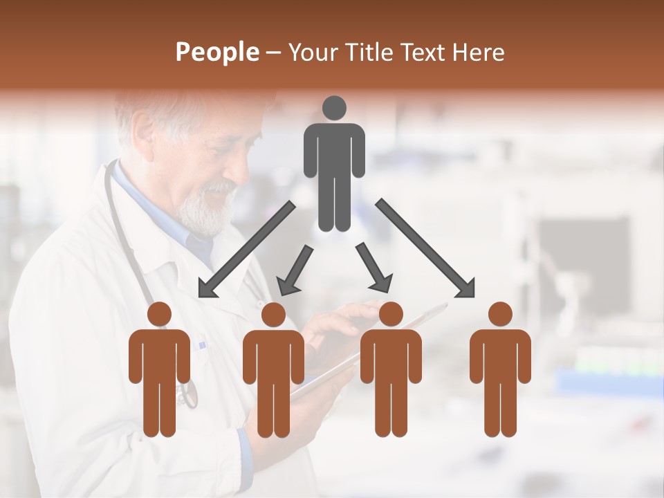 A Man In A White Lab Coat Holding A Clipboard PowerPoint Template