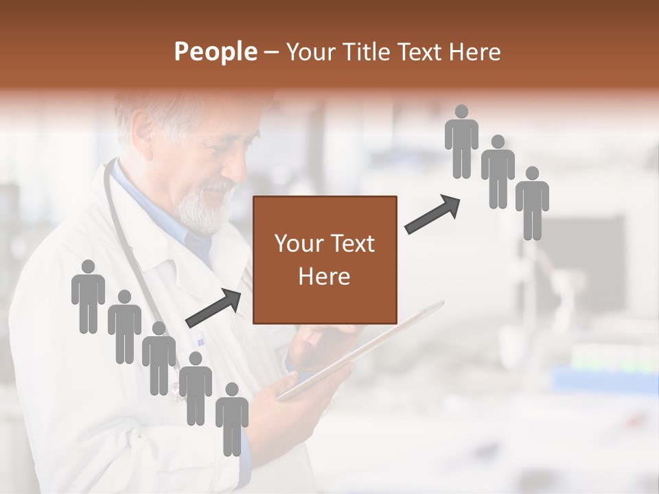 A Man In A White Lab Coat Holding A Clipboard PowerPoint Template