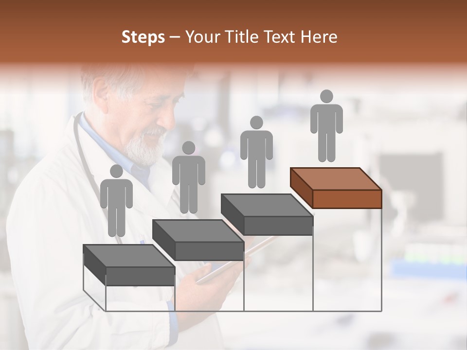 A Man In A White Lab Coat Holding A Clipboard PowerPoint Template