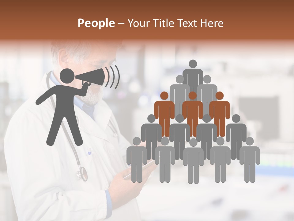 A Man In A White Lab Coat Holding A Clipboard PowerPoint Template