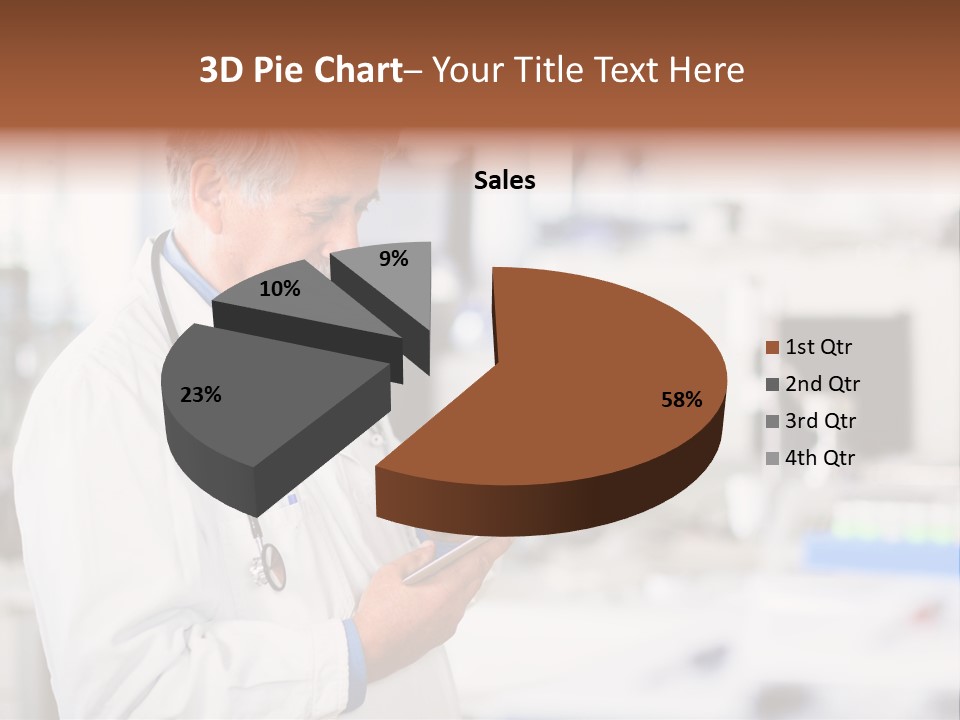 A Man In A White Lab Coat Holding A Clipboard PowerPoint Template