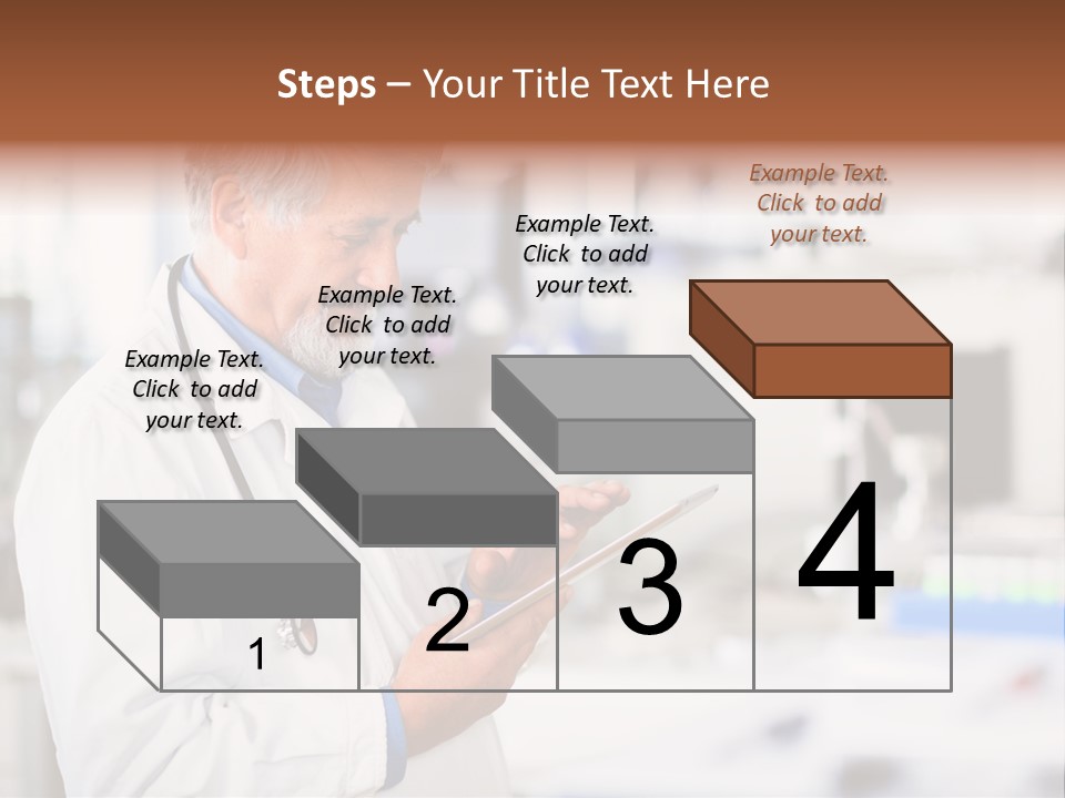 A Man In A White Lab Coat Holding A Clipboard PowerPoint Template