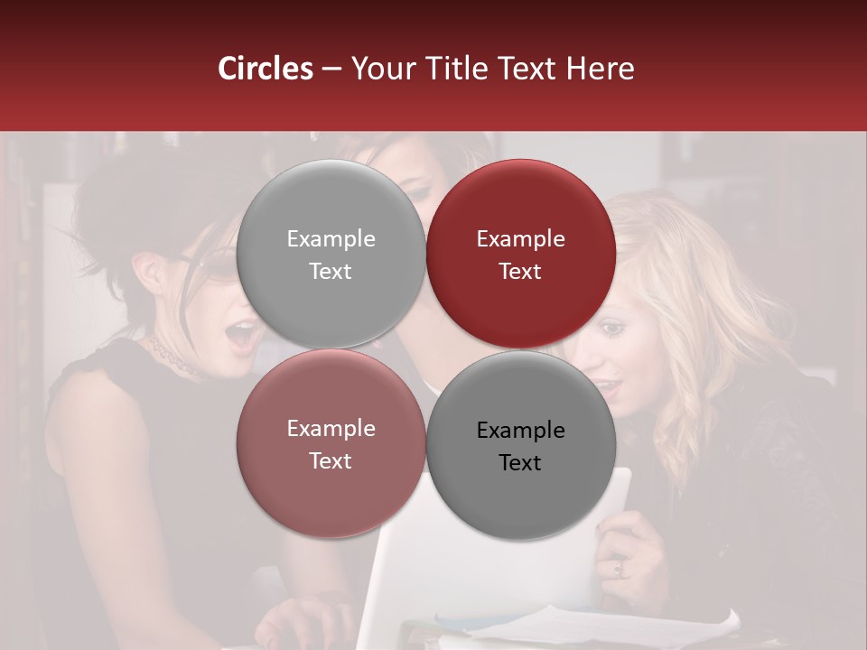 Three Young Women Looking At A Laptop Screen PowerPoint Template