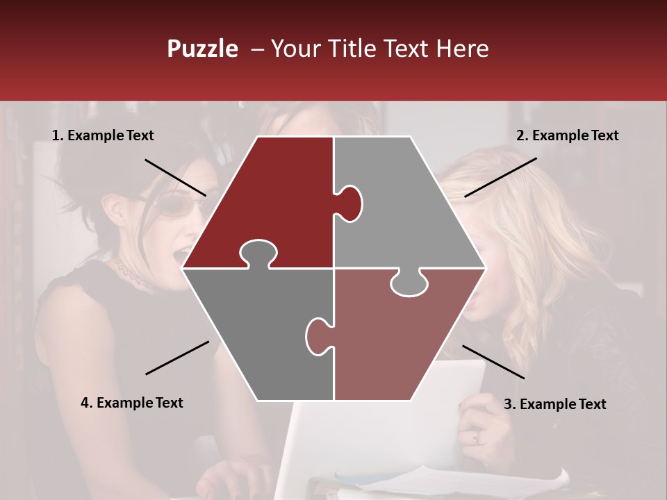 Three Young Women Looking At A Laptop Screen PowerPoint Template