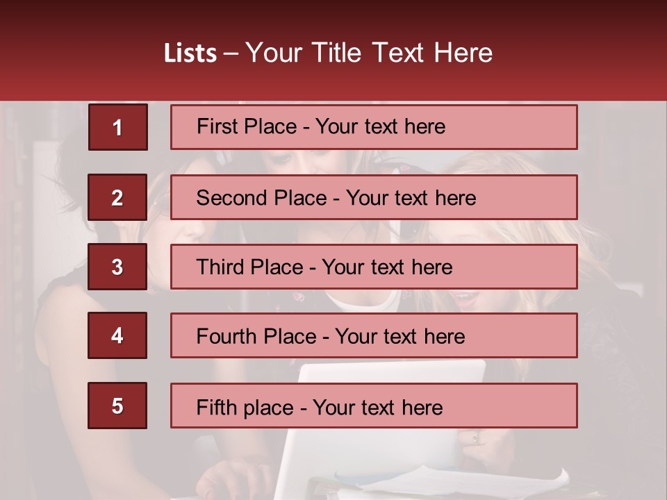 Three Young Women Looking At A Laptop Screen PowerPoint Template