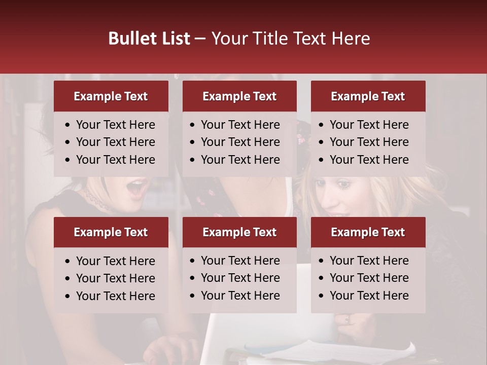 Three Young Women Looking At A Laptop Screen PowerPoint Template