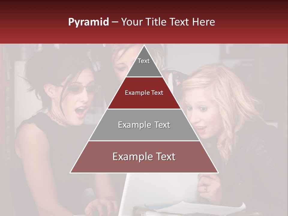 Three Young Women Looking At A Laptop Screen PowerPoint Template