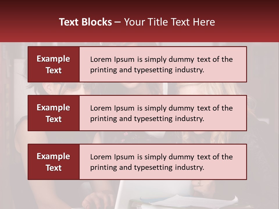 Three Young Women Looking At A Laptop Screen PowerPoint Template